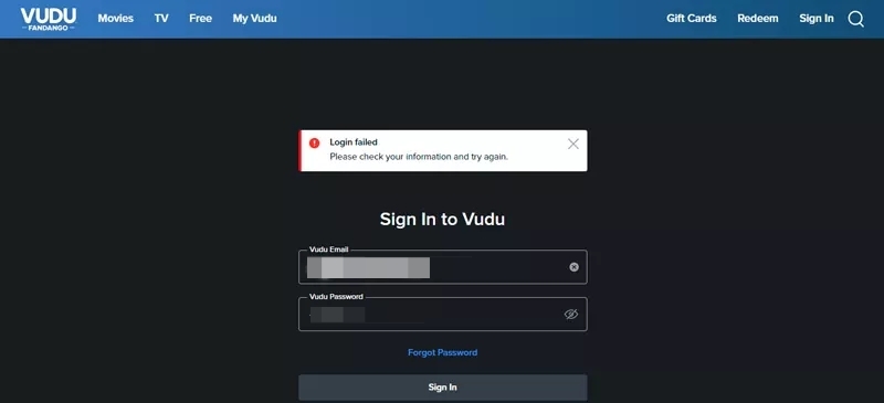 [Trouble Shooting] Fix Vudu Error 429 and More Vudu Login Failed Error